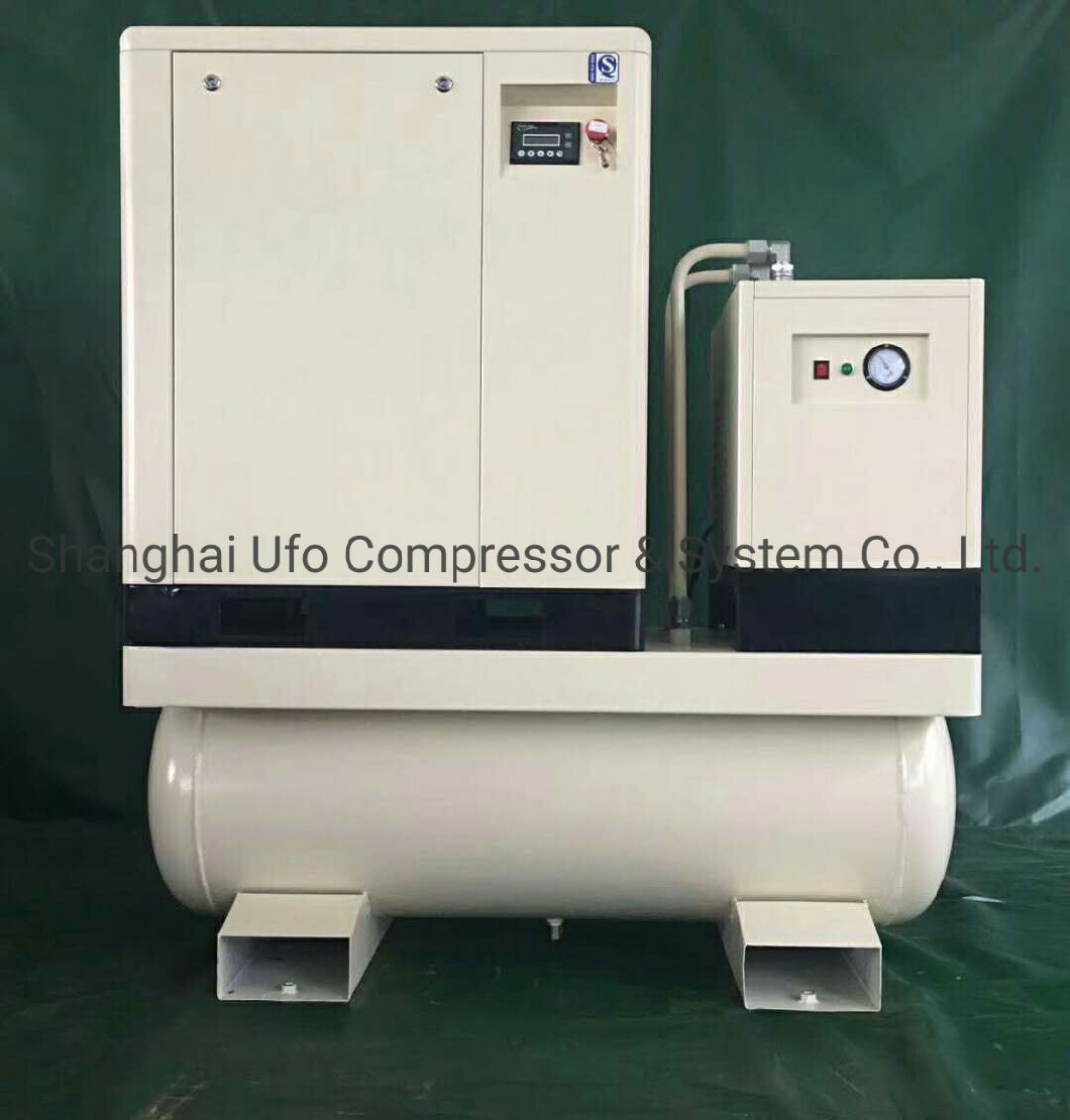 2m3/Min 15HP 15kw Silent Electric Rotary Screw Air Compressor with Air Dryer